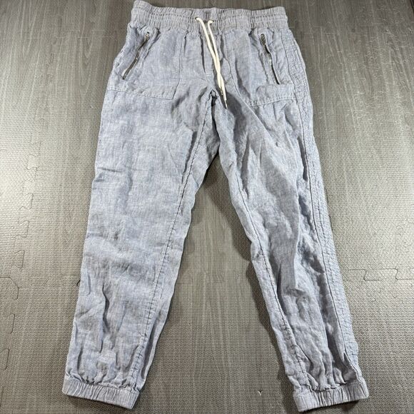 Athleta Pants - Athleta Cabo Linen Jogger size 6 drawstring elastic leg bottoms 100% Linen